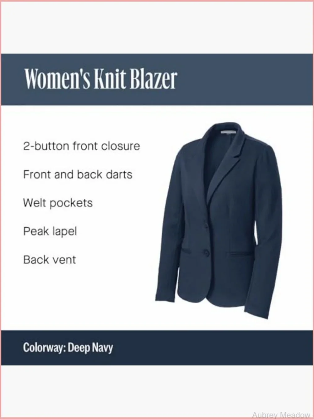 Ladies Knit Blazer - Modern Casual, Deconstructed, Wrinkle Resistant